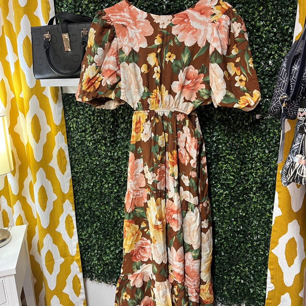 Blu Pepper Floral Multicolor Maxi Dress